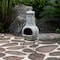 Vintiquewise Outdoor Clay Chiminea Fireplace Sun Design Wood Burning Fire Pit with Sturdy Metal Stand, Stone Gray QI004631.G - alternate 5